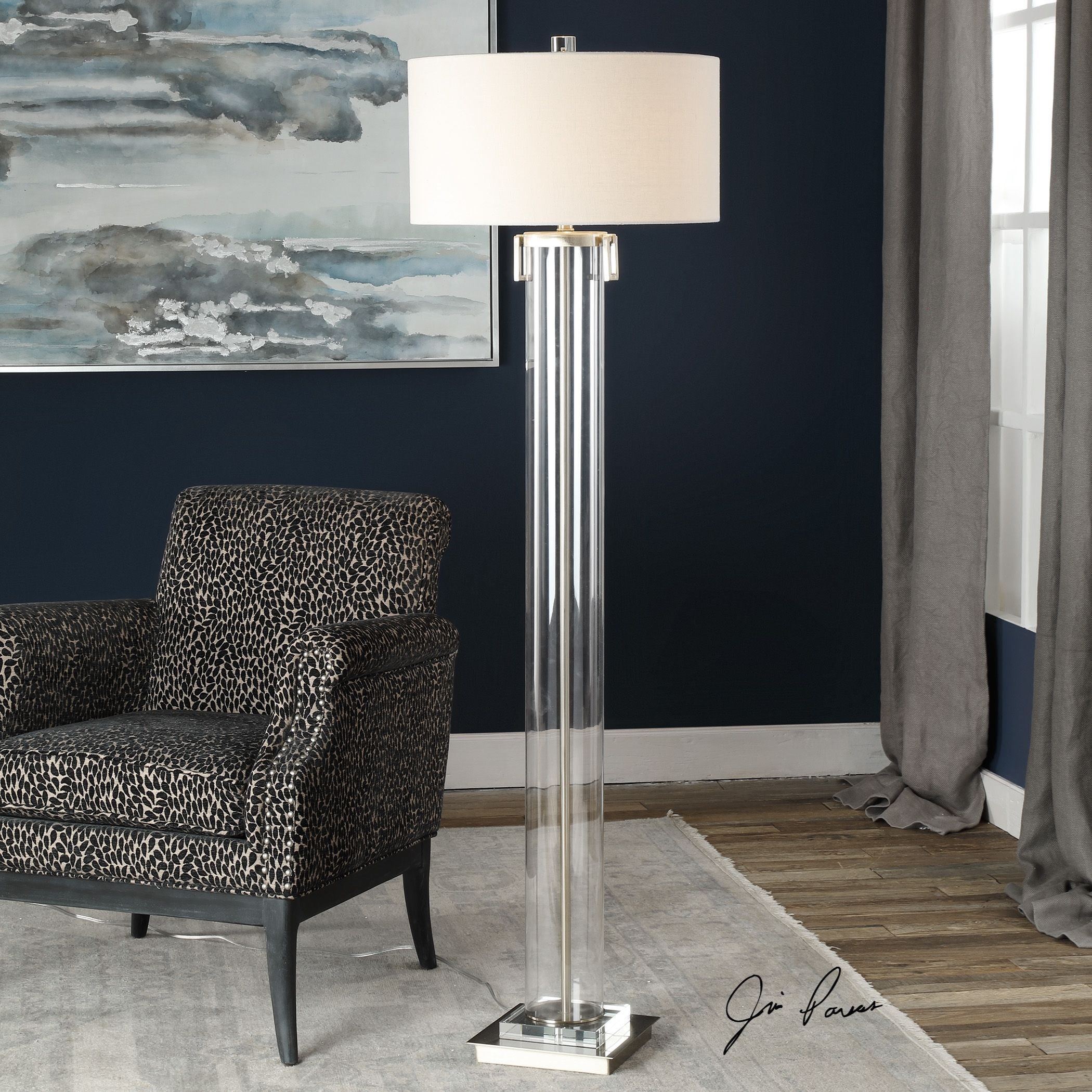 Tall grey floor clearance lamp